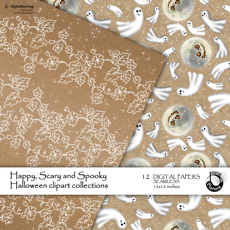 Spooky Halloween Seamless Digital Paper Pack, Halloween Background ...