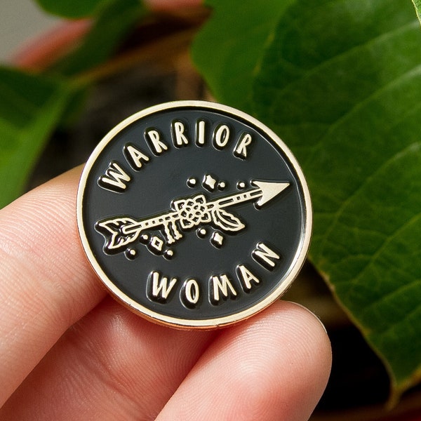 Warrior Woman Soft Enamel Pin - Warrior Gift - Warrior Woman Gifts - Gifts for Her - ivf warrior, strong woman, women supporting women