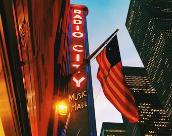Radio City Music Hall, Impresión digital, NYC Prints, Arte descargable, Arte mural, Decoración del hogar, Decoración de oficinas, Work From Home Art