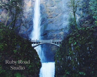 Multnomah Falls, Cascadas, Oregon Falls, Arte Descargable, Impresión Digital, Decoración del Hogar, Arte Natural, Decoración Dormitorio