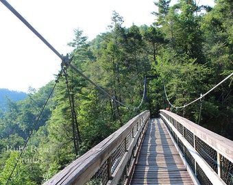 Tallulah Falls Bridge, Fotografía de naturaleza, Parque estatal Tallulah Gorge, Decoración del hogar, Arte mural, Impresiones descargables, Decoración de la FMH