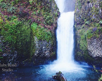 Multnomah Falls, Cascadas, Oregon Falls, Arte Descargable, Impresión Digital, Decoración Del Hogar, Arte Natural, Decoración De Oficinas, Work From Home Art