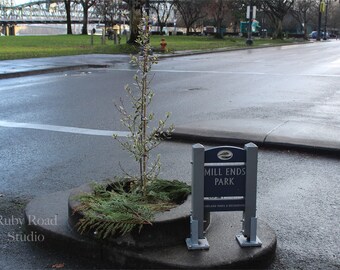 Mills End Park, Portland Prints, Oregon Prints, Pacific Northwest Prints, Digital Print, Wall Art, Home Decor, Office Decor