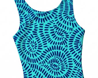 Gymnastics Leotard Turquoise Abstract Girls, Teens, Toddler, Baby, Women