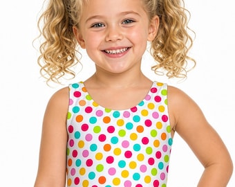 Maillot de gimnasia con estampado de lunares y confeti / Maillot de entrenamiento para niñas / Hecho a medida para gimnasia, danza y porristas