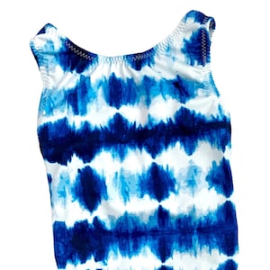 Gymnastics Leotard Blue Tie Dye Girls, Toddler, Teens, Women