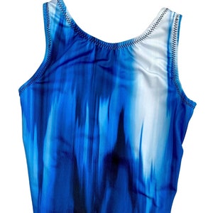 Gymnastics Leotard Blue Abstract Girls, Women, Toddler, Baby, Teen