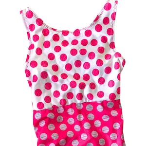 Gymnastics Leotard Pink Polkadot Girls, Toddler, Baby, Teen, Women