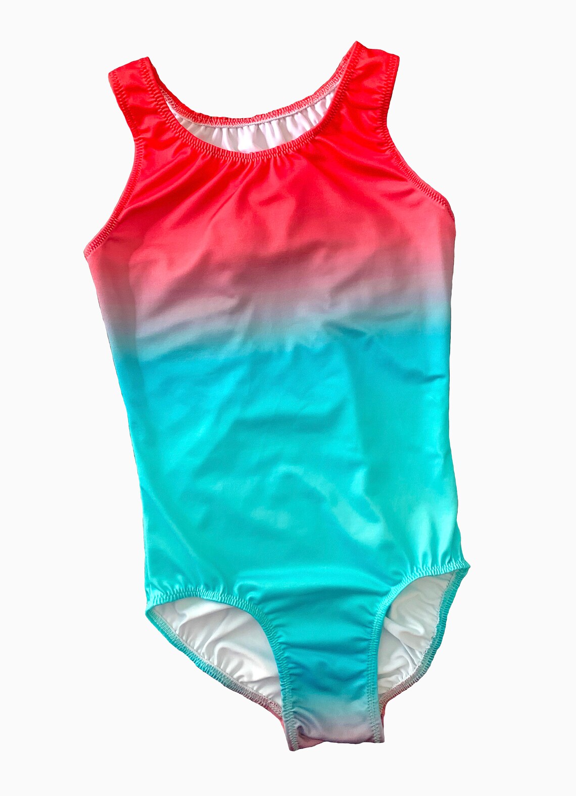 Red Turquoise Ombre Girls Gymnastics Leotard - Etsy