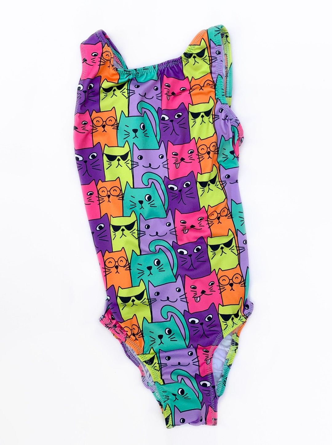 Girls Fun Cats Gymnastics Leotard Etsy