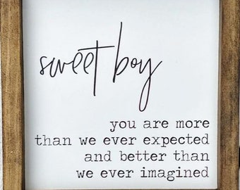 Sweet Boy Wood Sign