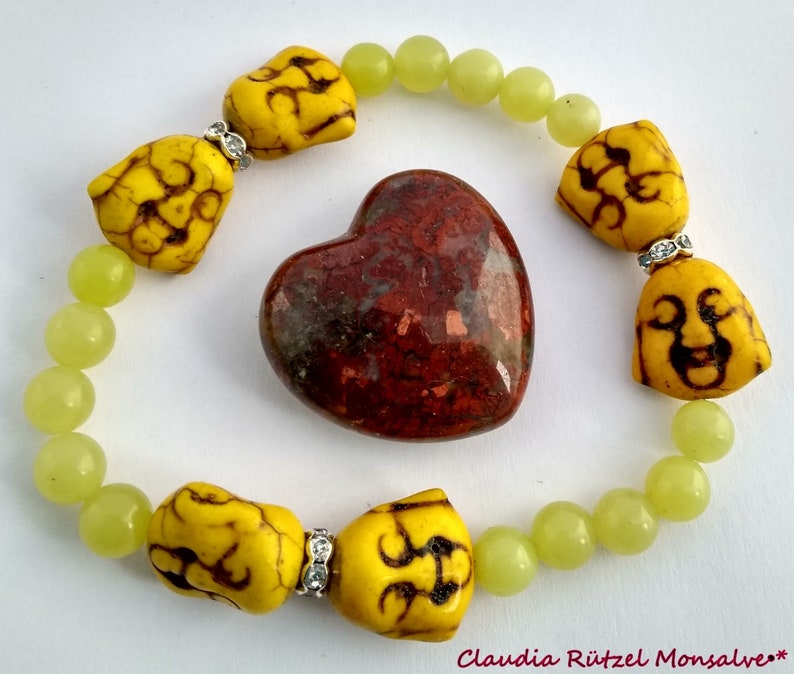 MonsalveCreations jasper Set of four bracelets with lapis lazuli boho bracelet magnesite and Tibet silver Claudia R\u00fctzel jade bangle
