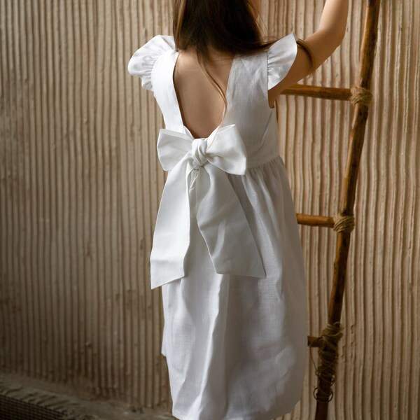 Baby Linen Dress Etsy