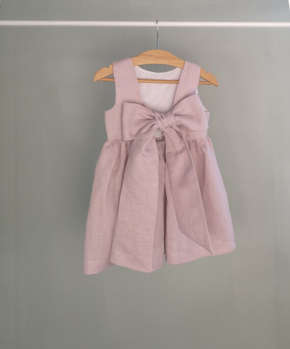 Dusty Pink Linen Dress for Girl More Colors Bridesmaid Dress - Etsy