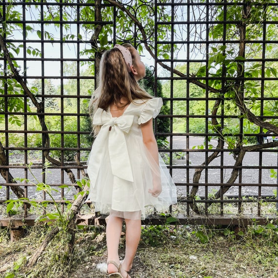 milk Flower Girl Dresses, Toddler Girl Wedding Dress, Baby Girl Bridesmaid Dress,Summer Party Princess Dress,Tulle twirl Skirt Dress