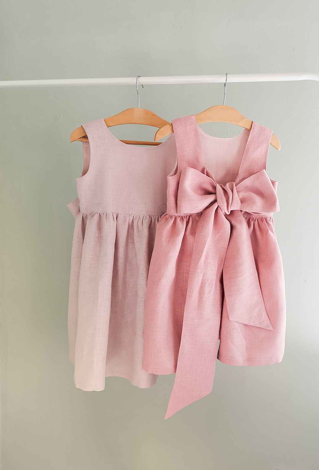 Dusty Rose Infant Dress 2 Year Old, Holiday Toddler Dress, Junior