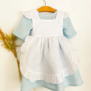 Light blue Baby dress with pinafore , Alice in wonderland baby dress, Alice baby dress costume