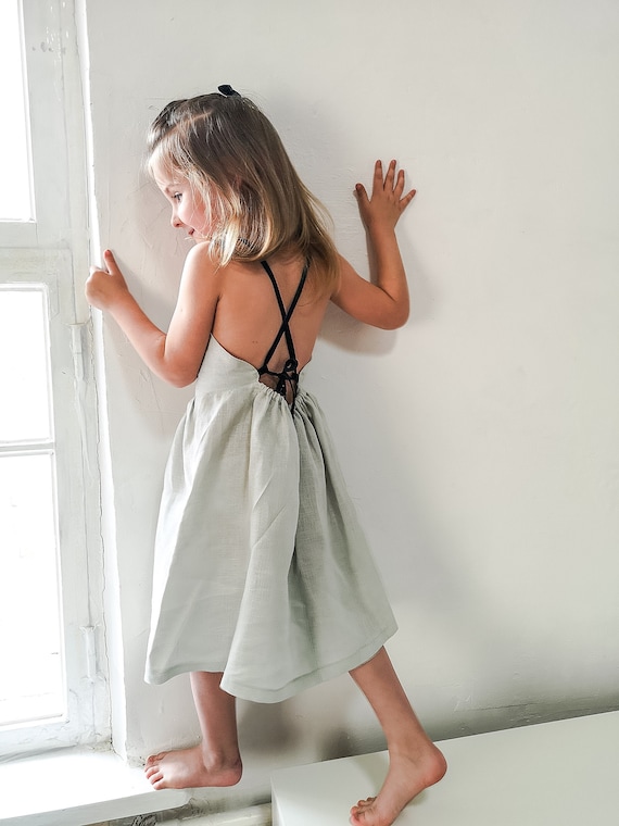 sage linen dress