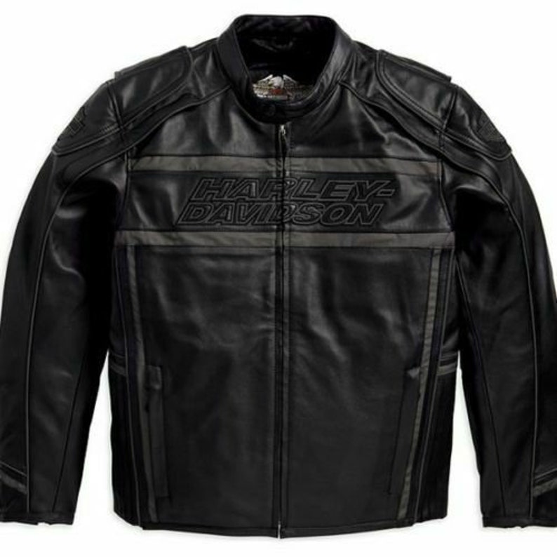 Harley Davidson Biker Genuine Leather Jacket Victoria Lane Style Motorcycle Top