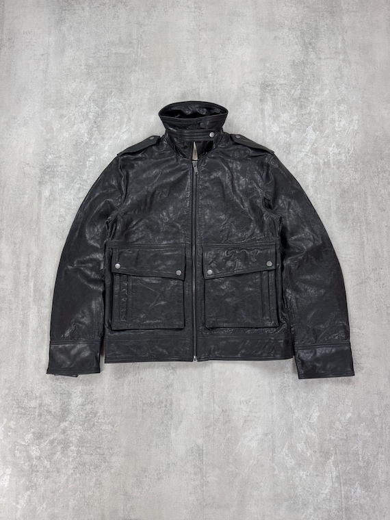 Chaqueta de cuero H&M HM Biker Cargo Short Flight JKT para hombre