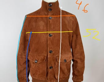 DISTINCTION MCGREGOR Suede Sports Bomber Leather Jacket Mens Size DISTINCTION MCGREGOR Suede Sports Bomber Leather Jacket Mens Size