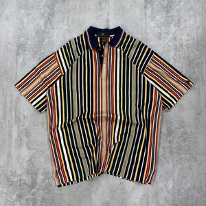 Lyle & Scott Vintage multicolor stripes Polo made in USA size L