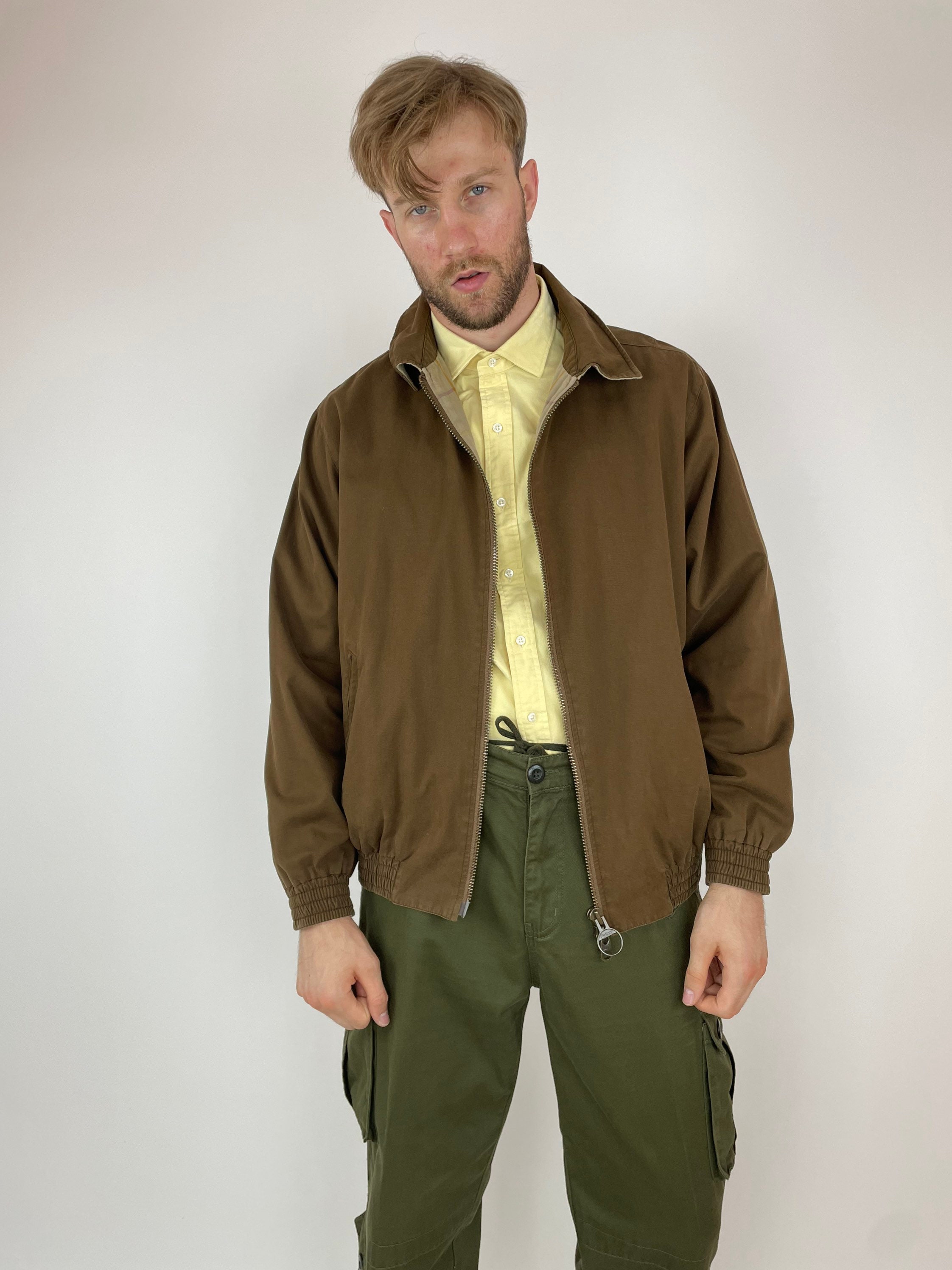 ゴッホ 星月夜 希少 Barbour バーナード オイルドジャケット カーキ XL