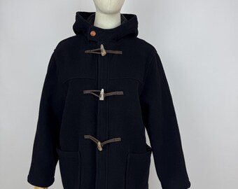 Dallago wool duffle coat black Hooded coat preppy style Women’s size L