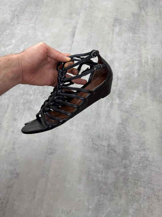 NOTABENE by Sinela Strappy Woven Leather Gladiator-style Sandals