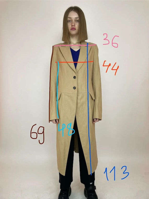 ANN DEMEULEMEESTER Wool Trench Coat Archive Clothing Avant Garde