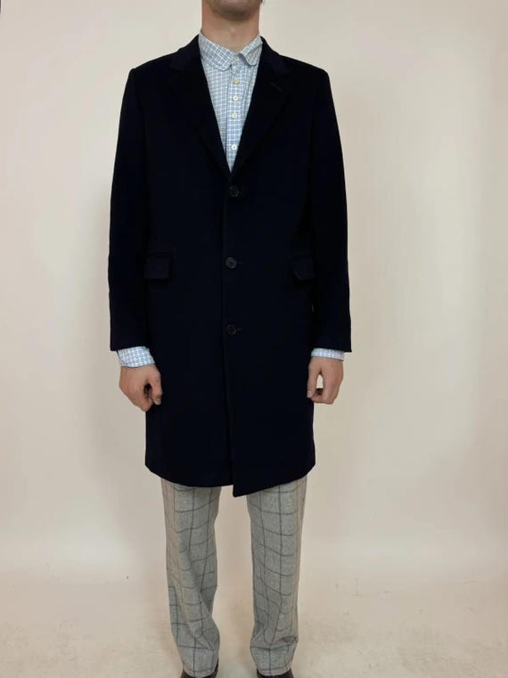 Brooks Brothers Wool Mens Coat Loro Piana Sport Fabric Dark Blue