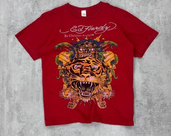 Vintage Ed Hardy marki Christian Audigier awangardowy Rozmiar męski L