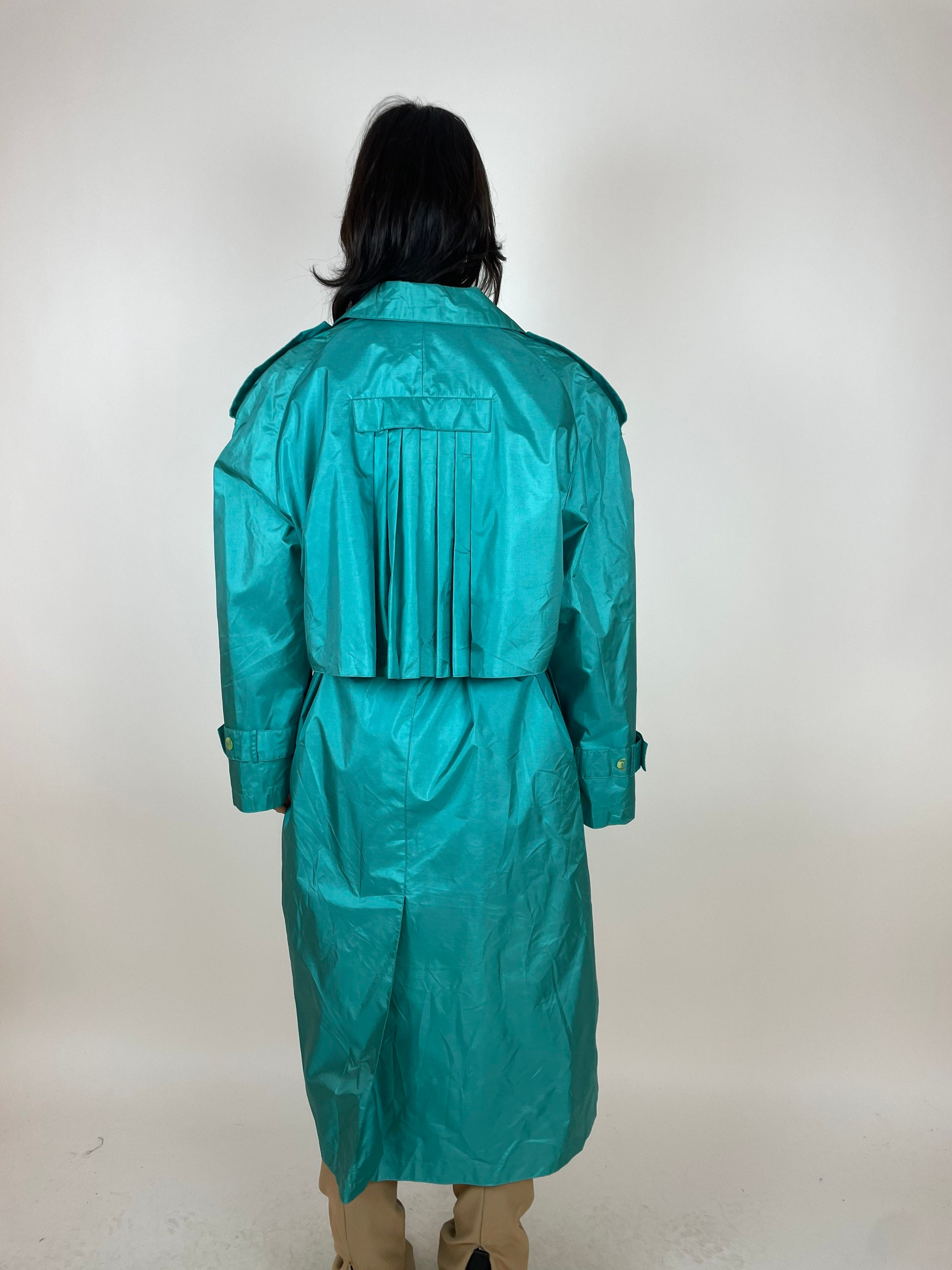 MAGGIE LAWRENCE Vintage Blue Trench Coat Womens Size Large - Etsy