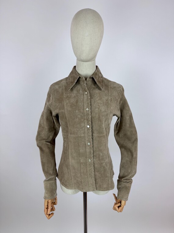 Wallis leather overshirt jacket western cowgirl style Women’s size 40