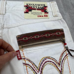 Edwin XU Exclusive Vintage white denim shorts size 32 image 5