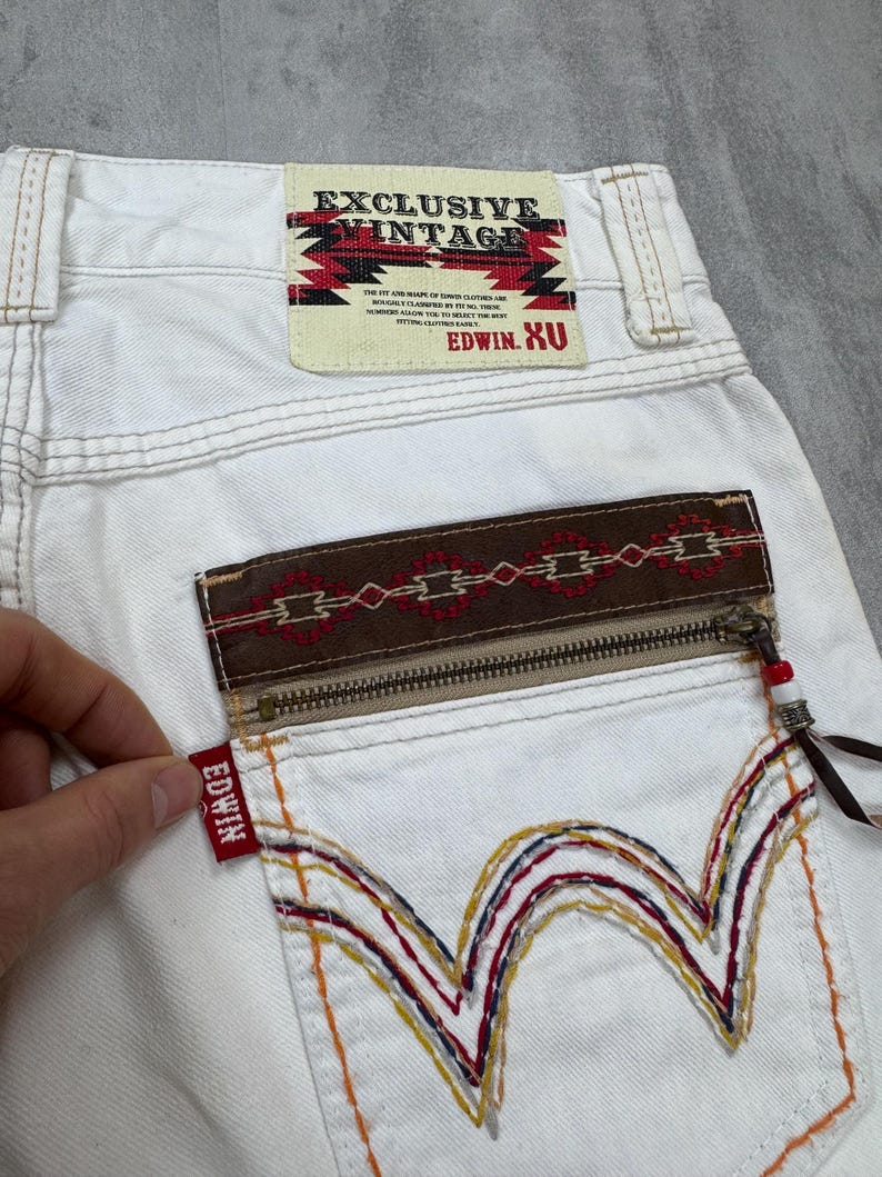 Edwin XU Exclusive Vintage white denim shorts size 32 image 5