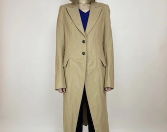 ANN DEMEULEMEESTER Wool trench coat archive clothing avant garde Womens size 38