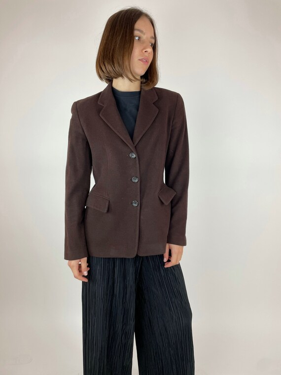Womens Luciano Barbera Angora Wool Blazer Brown Jacket Three Button Size 40. Etsy