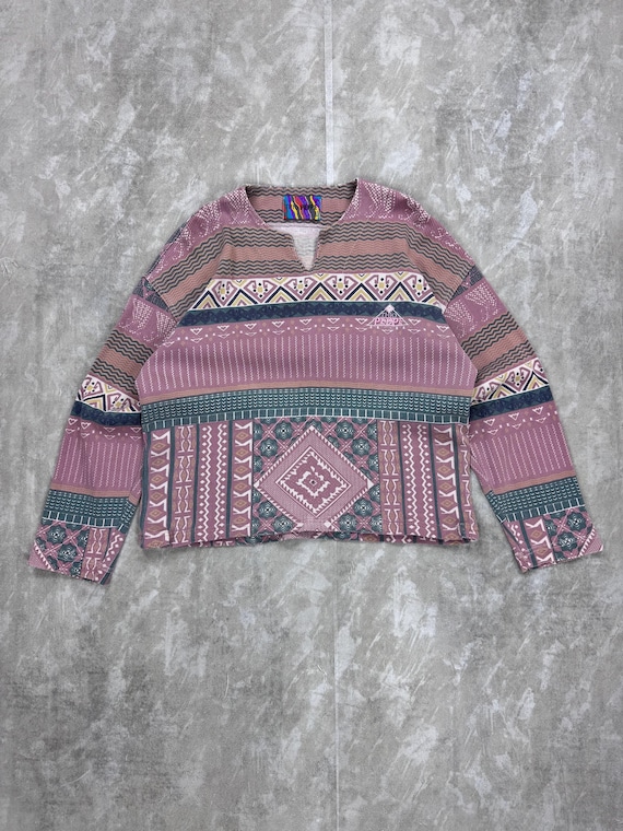Thio Peppe Aztec pattern stripes pullover split n… - image 1