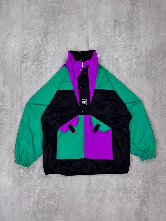 K-WAY 2000 International Vintage Multicolor Anorak Hooded Jacket K