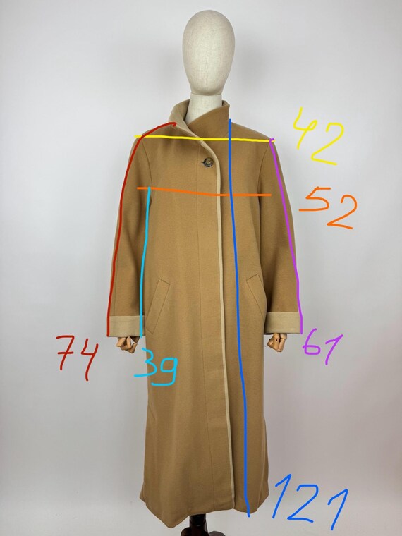 Delmod Wool Blend Coat Vintage Merino Velor Beige Peacoat Womens