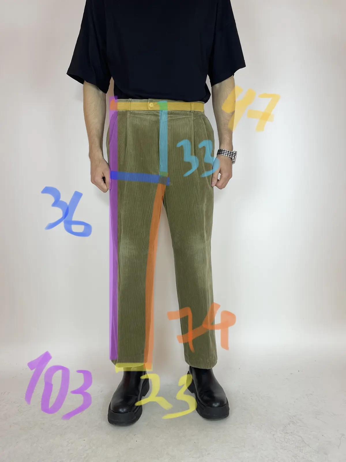 90s〜 LACOSTE plaid baggy slacks LACOSTE Vintage Velvet Green Pleated TROUSERS PANTS Size F50