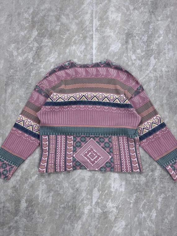 Thio Peppe Aztec pattern stripes pullover split n… - image 5