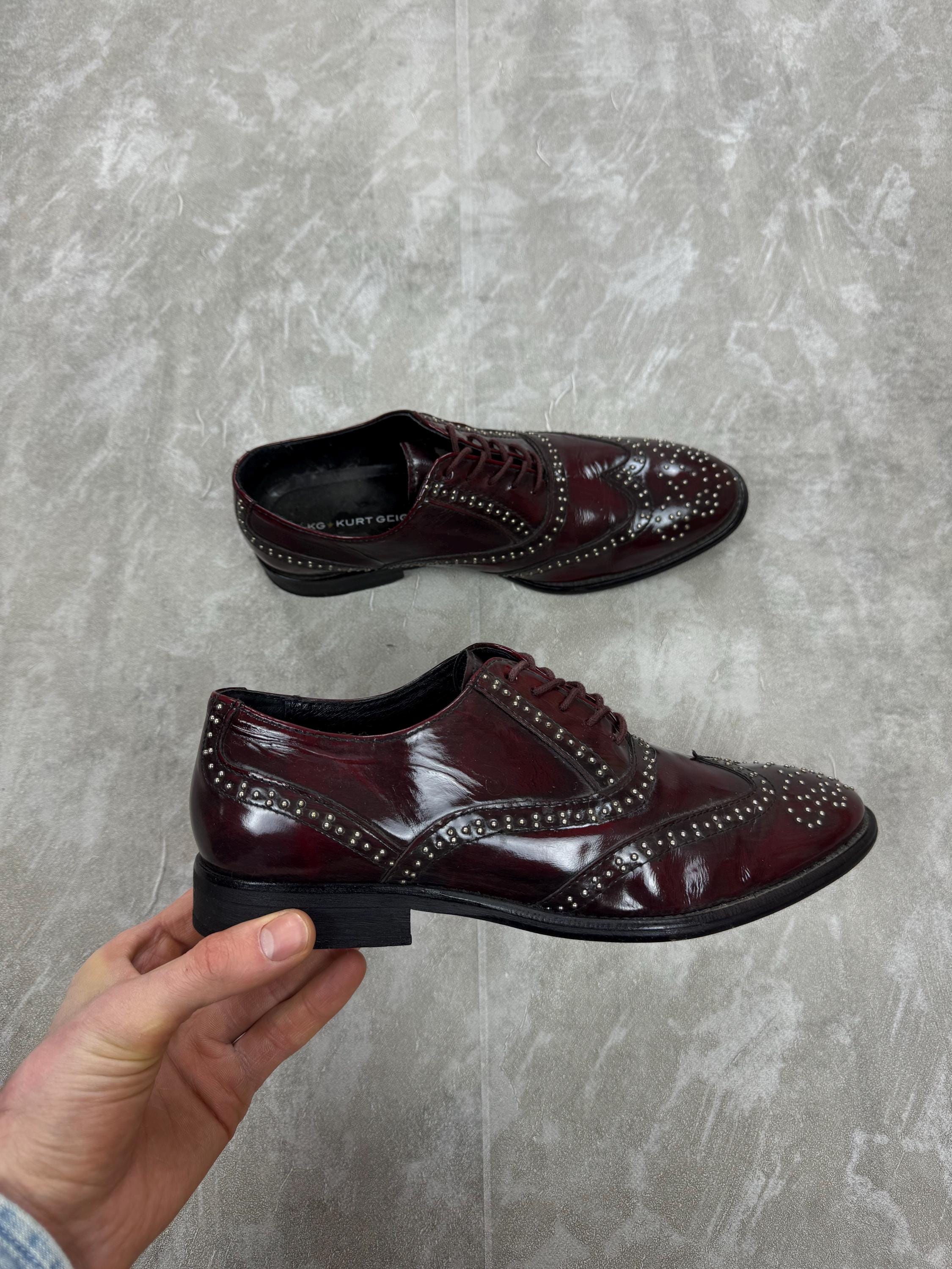 Vintage Kurt Geiger Oxblood Croc-Embossed Lace-Up Dress Shoes Sz 39 (8.5 Women’s Alton Croc Embossed Leather Loafer | Kurt Geiger main image 4