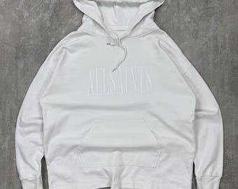 Allsaints Etie Hoody big logo Mens white casual hoodie size M