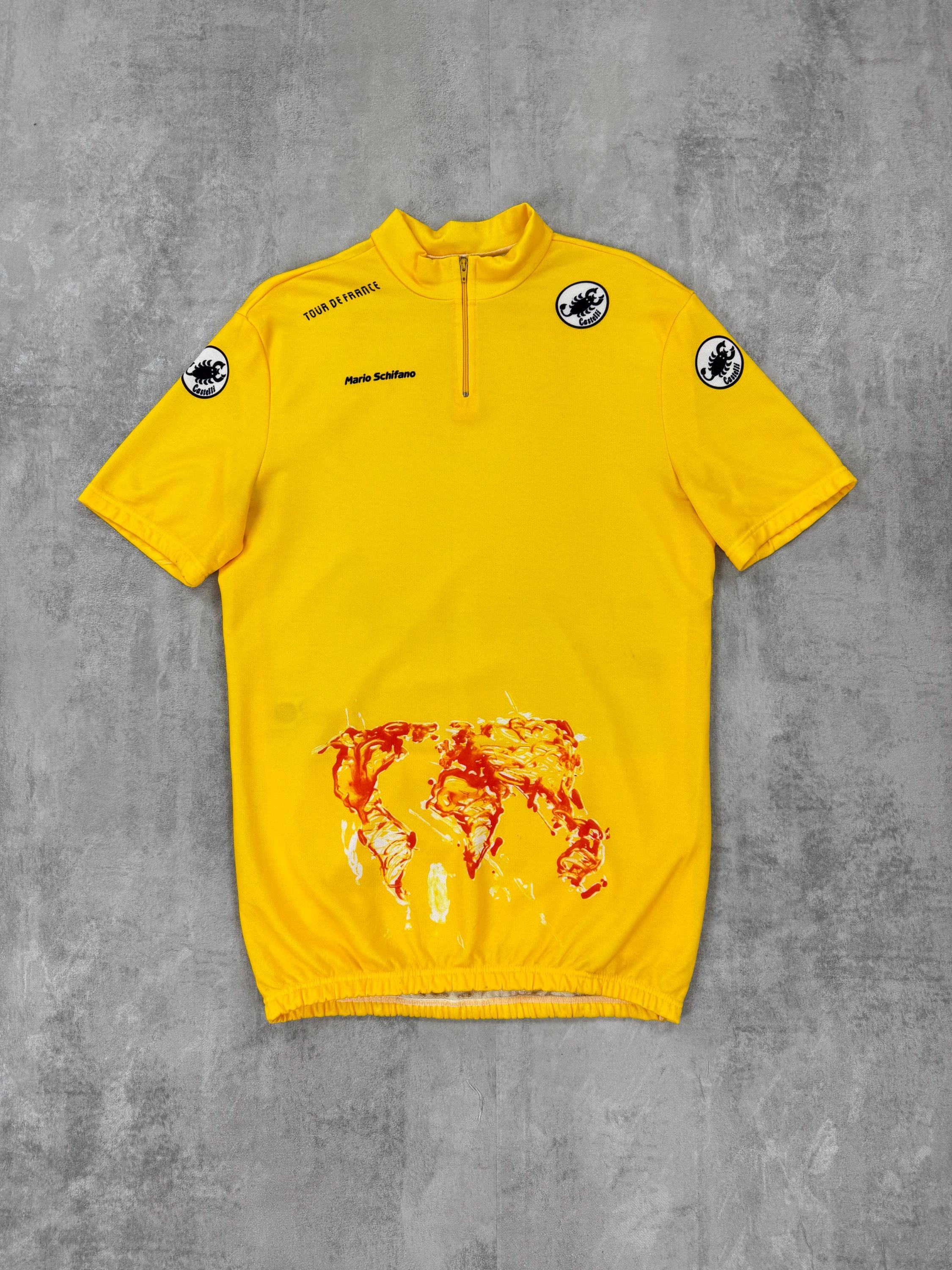 Authentic and super rare Castelli Mario Schifano Vintage Cycling Jersey Tour De France Archive 1989 TDF LEADER JERSEYS