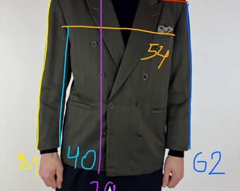 CESARE Bosseli Double-breasted Blazer Sport Jacket Mens Vintage