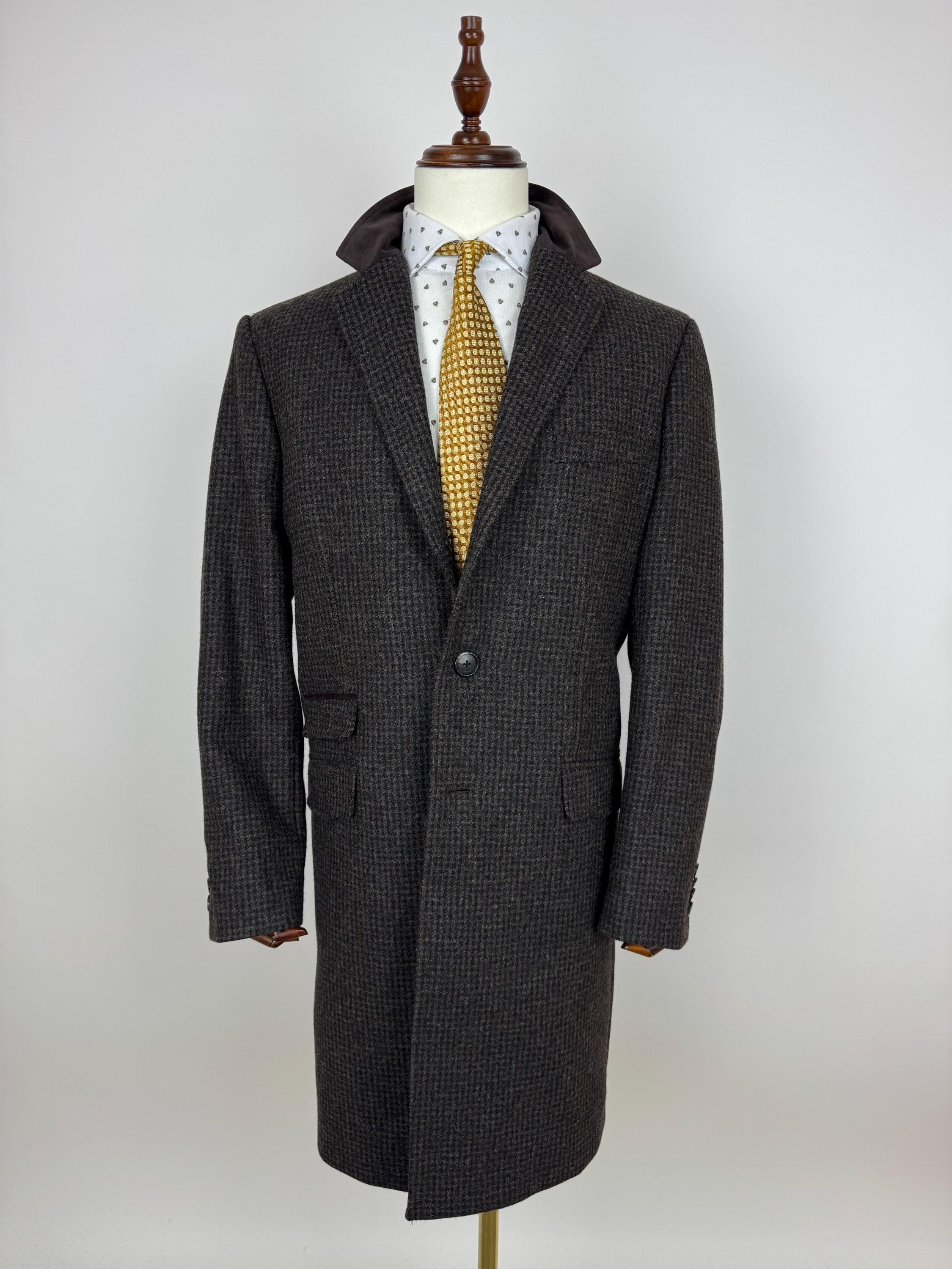 M&S Luxury MOON Fabric Tweed Coat Mens Size XL Old Money Preppy