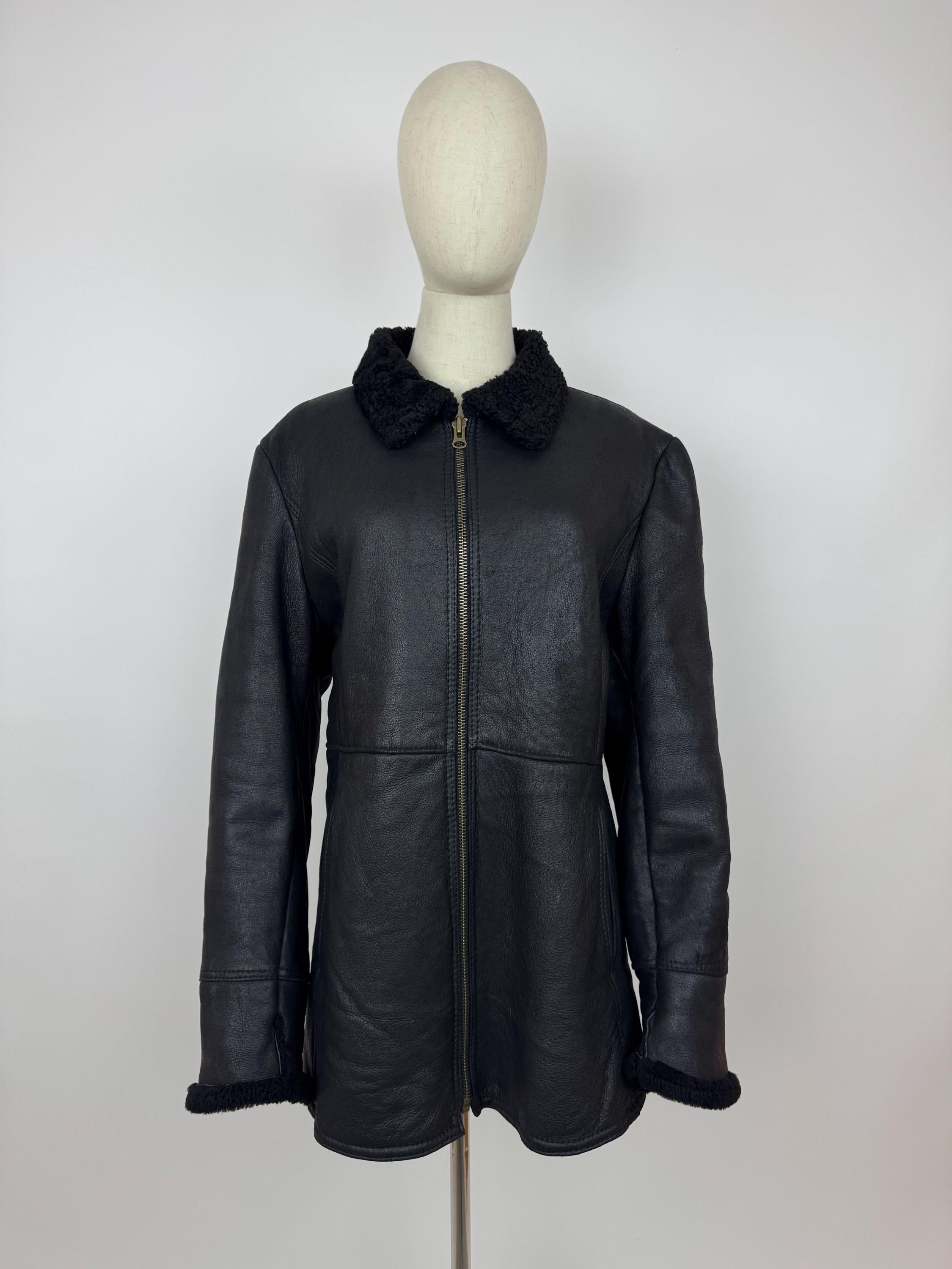 Miller Sheepskin Womens Black Jacket British Made Leather Winter