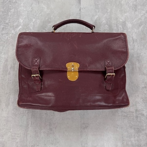 Longchamp Vintage Leder Aktentasche Boston Tasche Burgund Büro Herren Handtasche